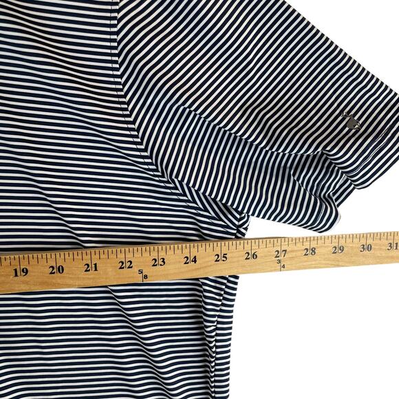 Michael Rouen Blue/White Striped Polo Performance Golf Shirt SZ 2XL NWT - Picture 5 of 7